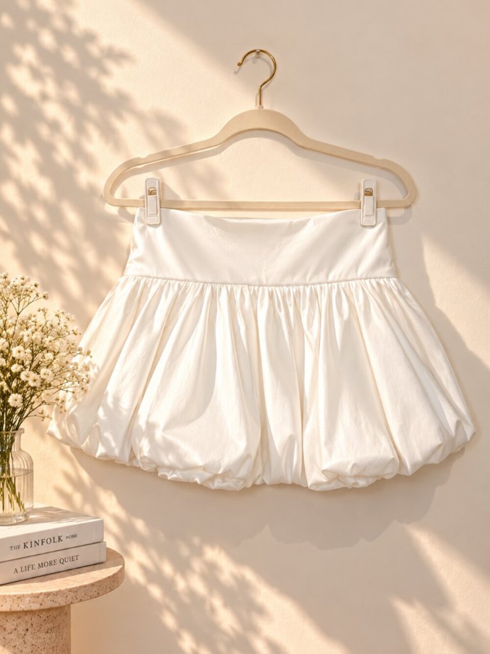 ZARA White Bubble Mini Skirt Size M